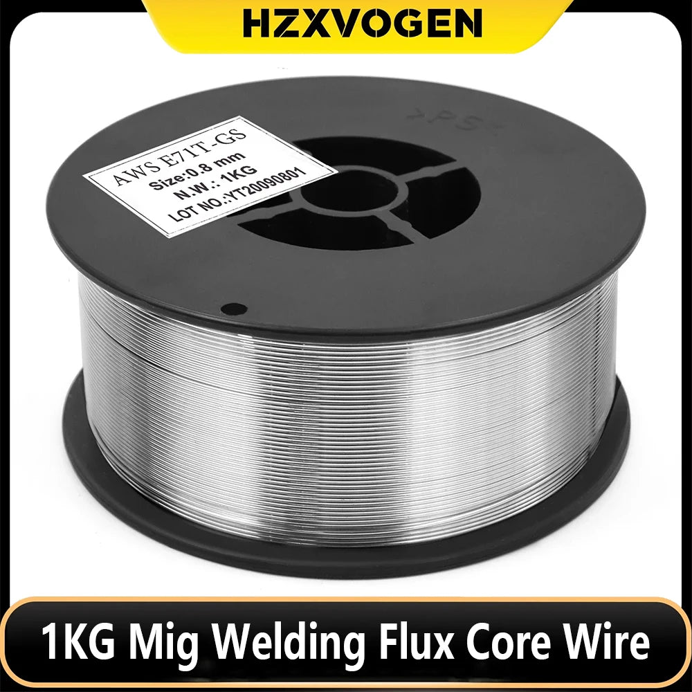 HZXVOGEN 0.8mm 1KG Flux Cored Welding Wire Gasless MIG Wire Carbon Steel Welding Iron Welding Welder Accessories for Soldering