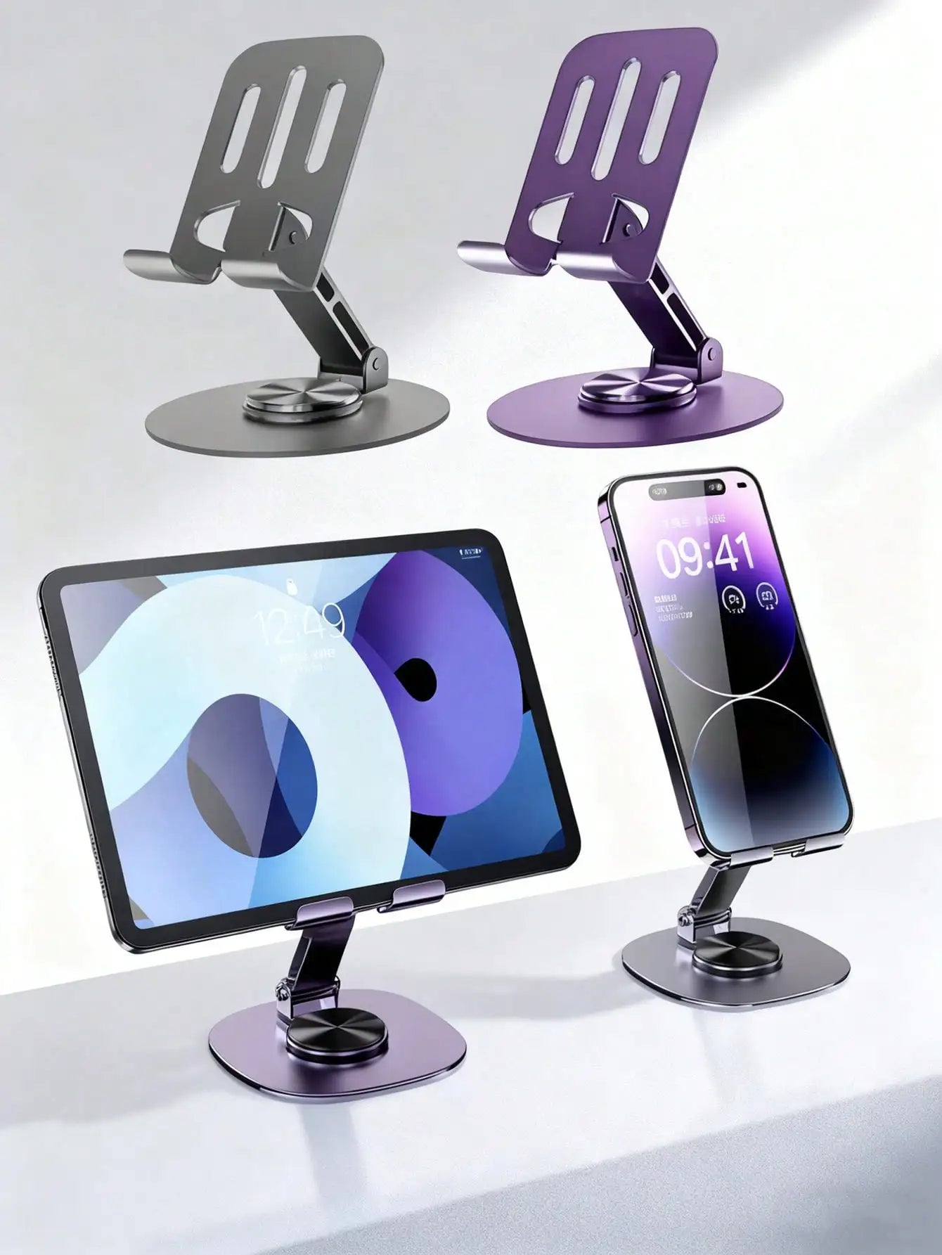 Adjustable & Foldable Ergonomic Polycarbonate Phone Stand, Suitable For Daily Office Use, Sturdy & Portable, Multi-Angle Viewing