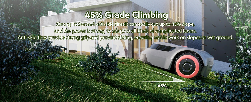 C-TOF Robot Lawn Mower Redkey MGC1000 Lawn Mower Robot Cable Break Detection Climbing Capacity 45% App Control Mowing Robot