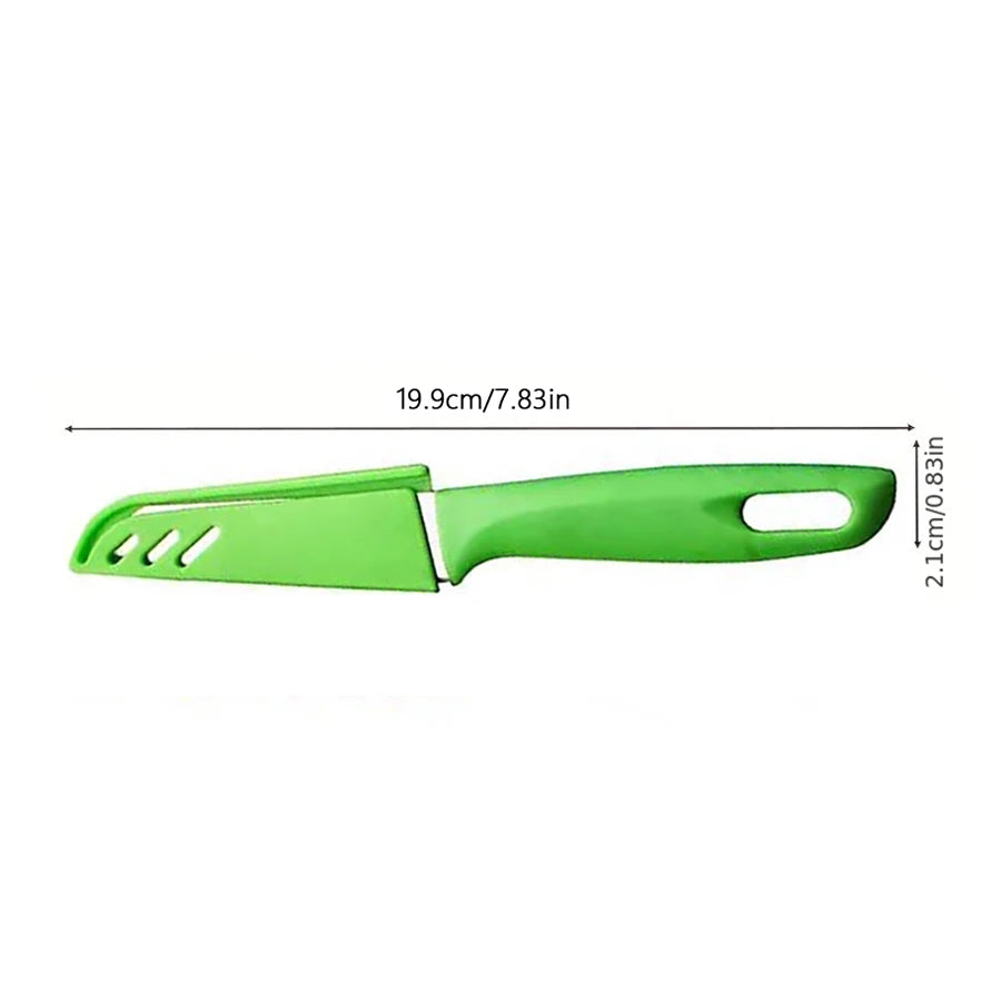 1PC Candy-colored portable fruit knife PP stainless steel thin sharp peeler peel knife kitchen household gadgets