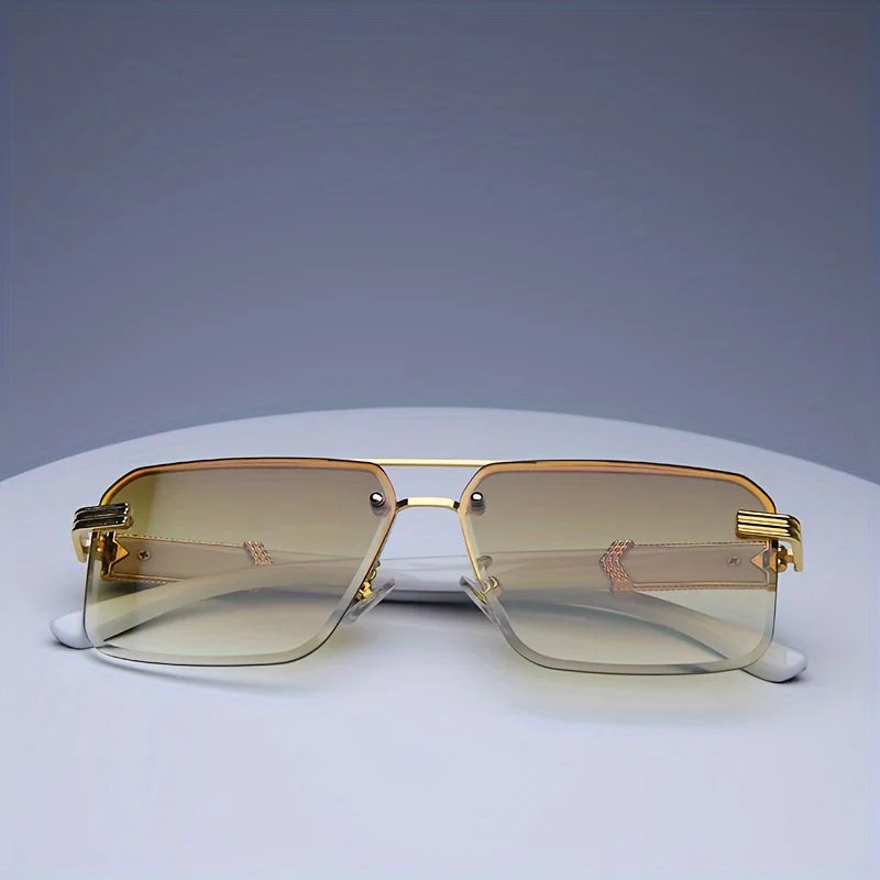 Fashion Rimless Frameless Sunglasses | Classic Small Square | Men & Women