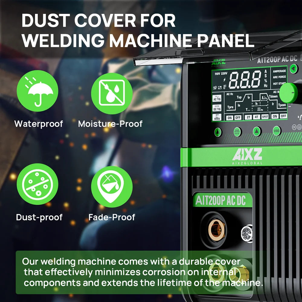 AIXZ HF TIG Welding Machine AIT200P AC DC Welder With Pulse 5 in 1 IGBT Inverter ARC Stick Welder Spot TIG Aluminum Welder
