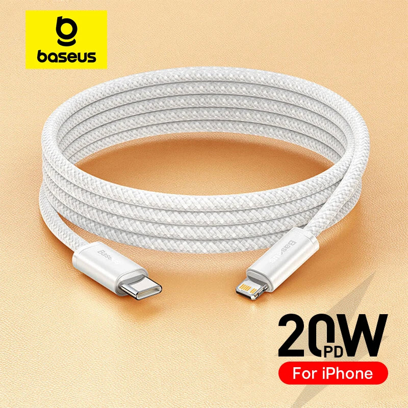 Baseus Cable USB-C 20W PD 3A | Trenzado | 0.5m/1m/2m | iPhone 14/13/12/11 Pro Max, iPad y MacBook