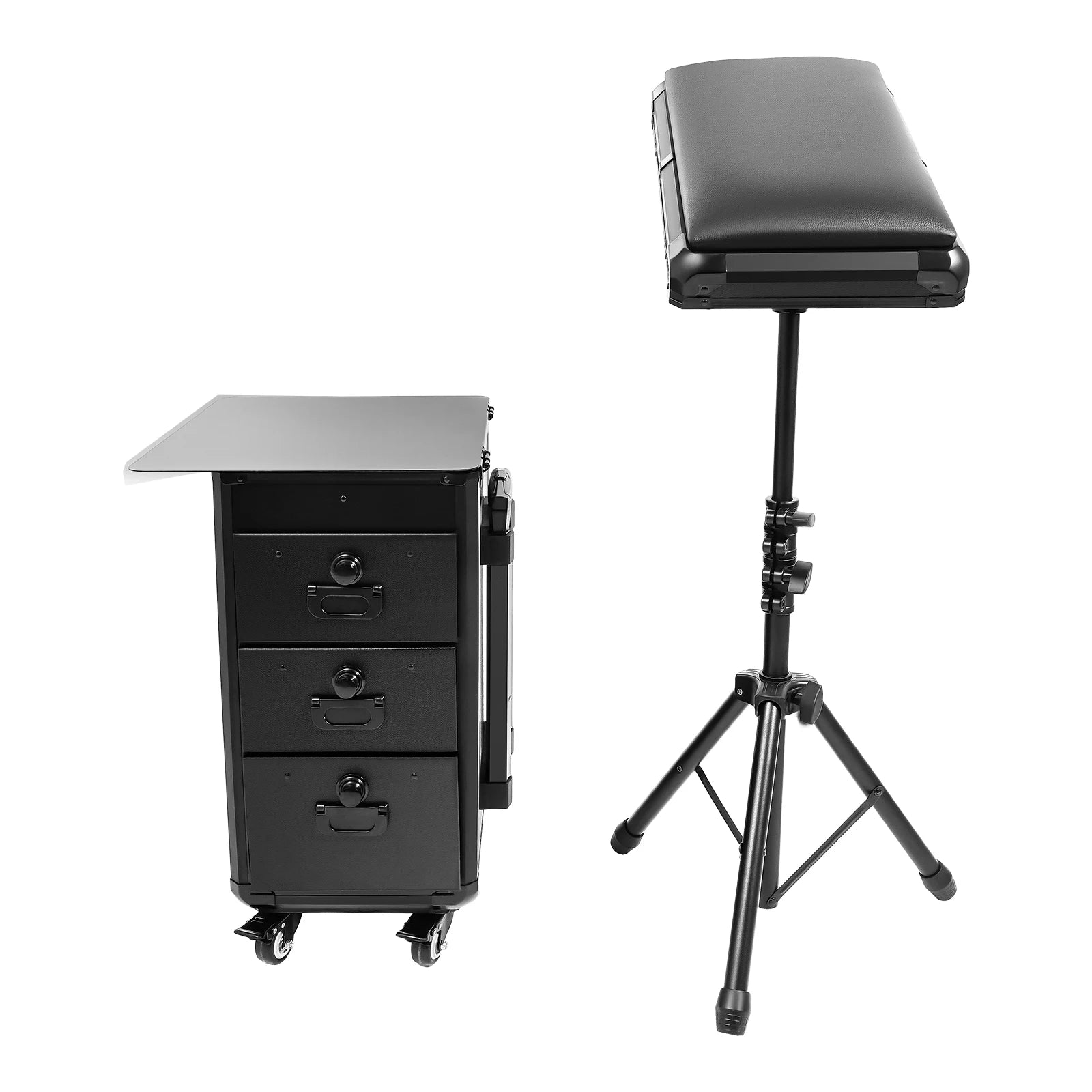 Tattoo Suitcase Mobile Tattoo Trolley Case Rolling Makeup Train Case W/ 3 Drawers for Nail Art Embroidery Hairdressing
