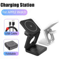 3-in-1 Foldable Wireless Charging Station | iPhone + Apple Watch + AirPods | 15W Fast Charge