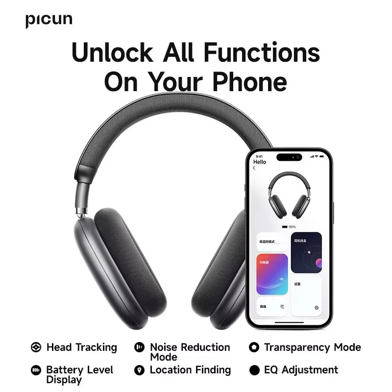 Auriculares Picun F8 Pro ANC -52dB | Audio 3D Espacial | Head Tracking | Bluetooth 5.4 | 80h Batería - Firu Total Sales