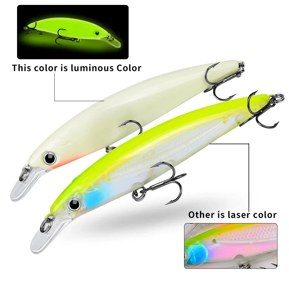 SANMO Minnow Biónico Luminoso | 7g/14g/40g | 90/110/160mm | Flotante | Longcast | Mar, Lago y Río - Firu Total Sales