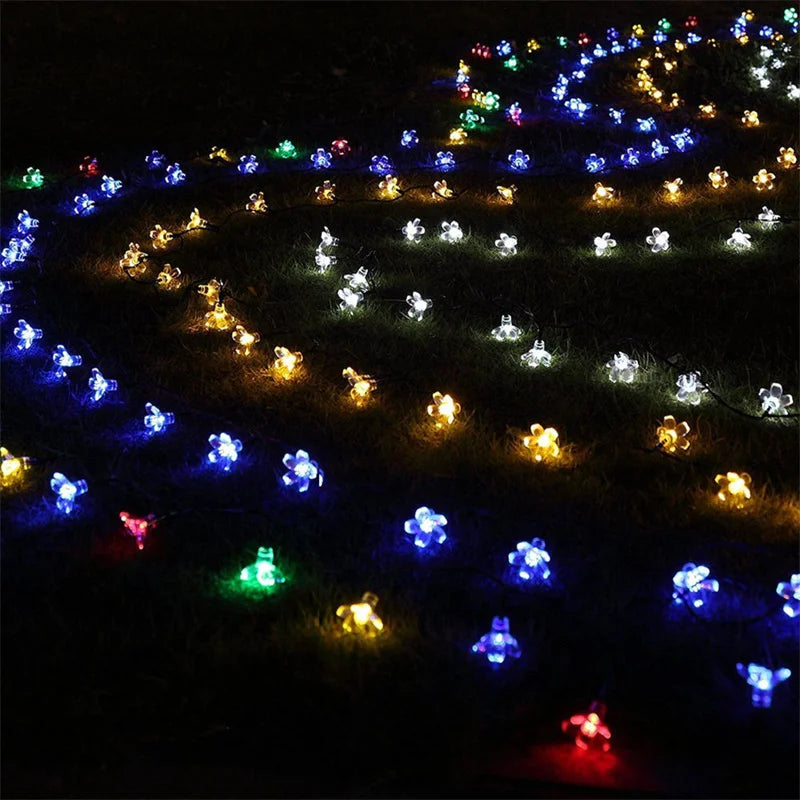 Solar Sakura Fairy String Lights | Cherry Blossom LED | Wedding Garden Christmas Outdoor