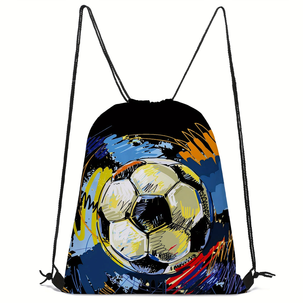 Random 1 casual print colorful drawstring neutral gaming backpack, unisex sports and fitness training storage bag