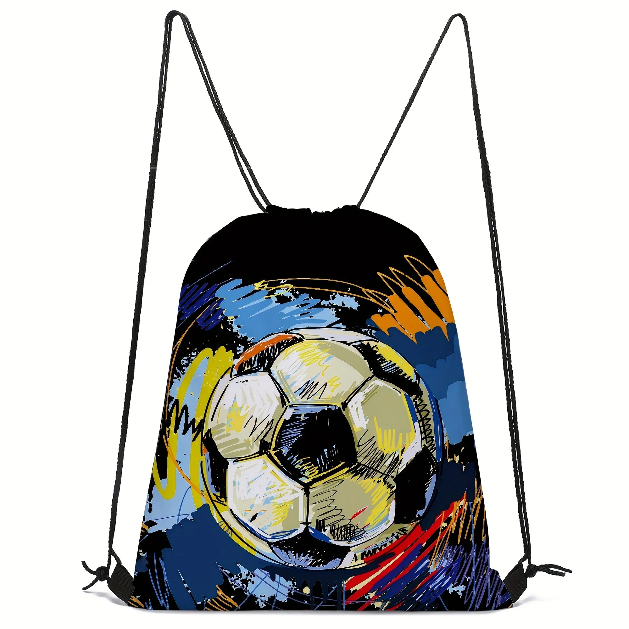 Random 1 casual print colorful drawstring neutral gaming backpack, unisex sports and fitness training storage bag