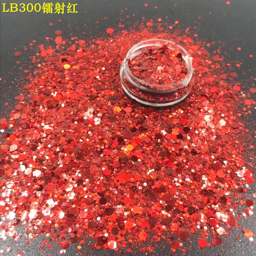 24 Colors Holographic Chunky Glitter 24 Colors Total Laser Nail Glitter Flakes Chunky Holographic Laser Nail Glitter 2030