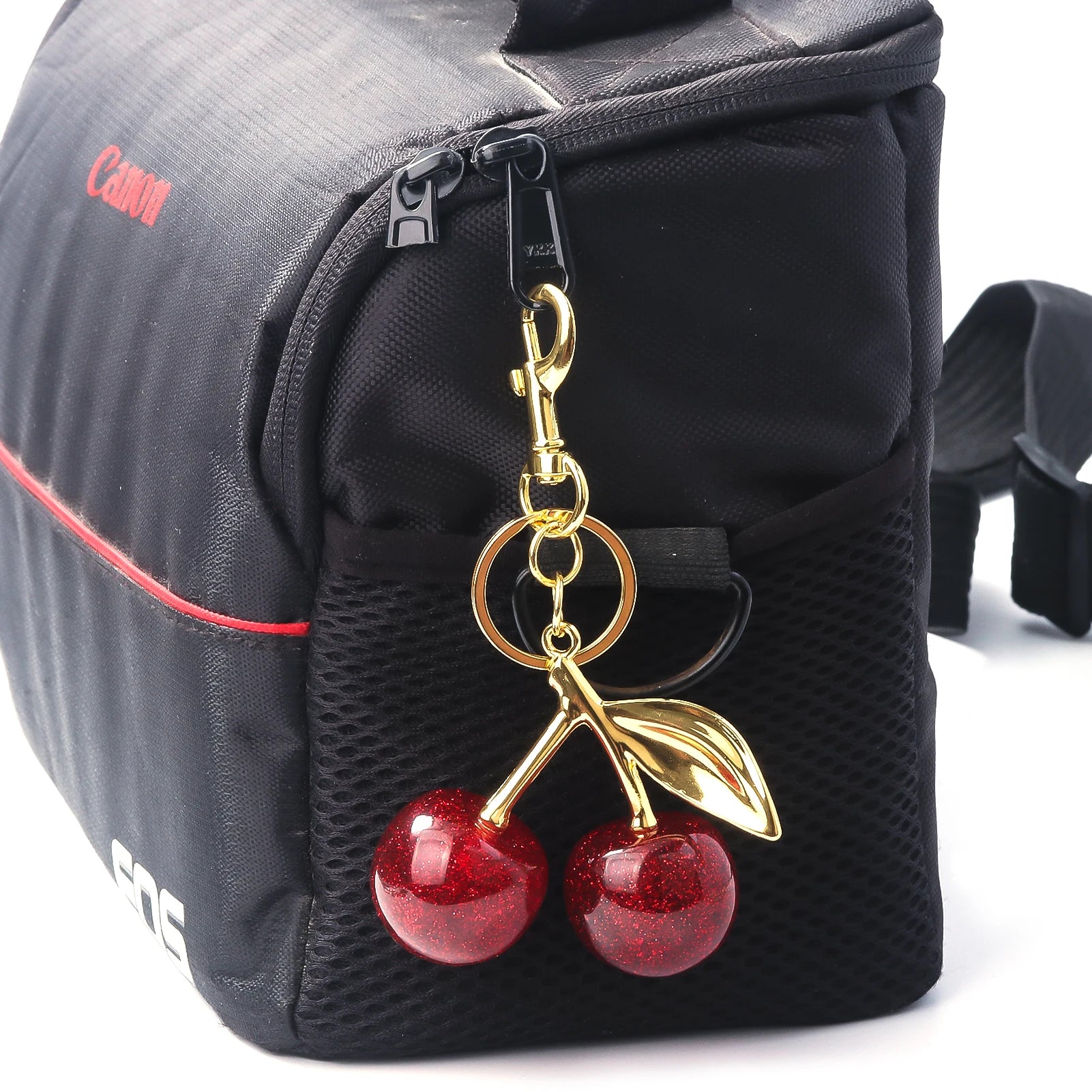 Fashion Red Cherry Keychain Pendant Summer Fruits Keyring for Women Men Bag Jewelry Accessory Gift
