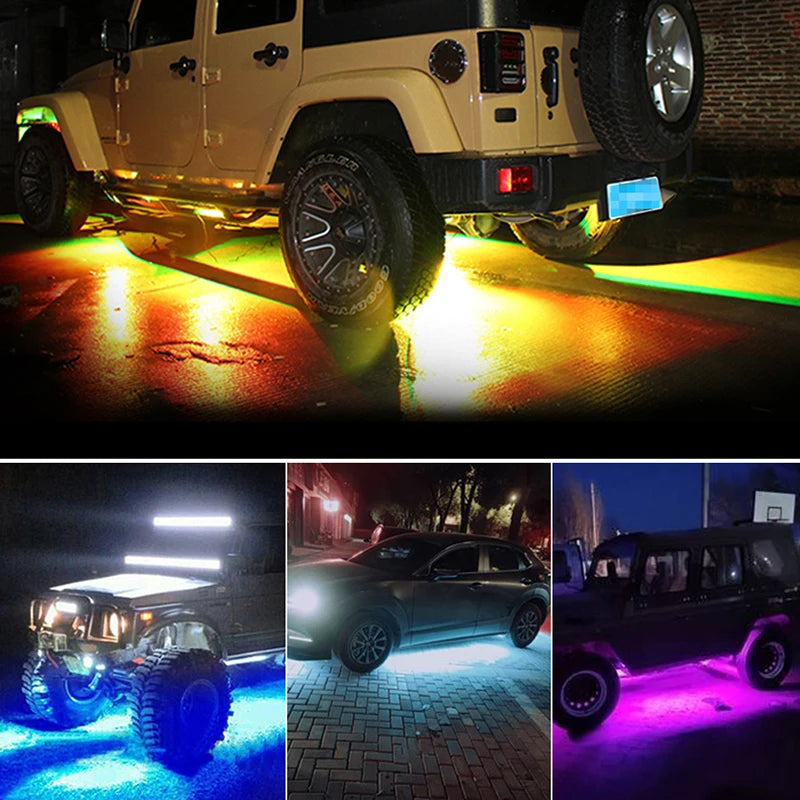 KEVANLY Luces LED RGB Auto 12V | Control por APP | Underglow | Ambiente y Decoración | Silicona | Universal