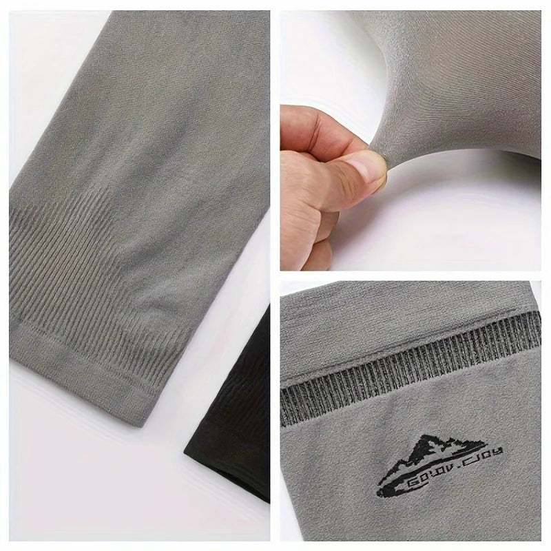A pair of men's summer ice silk fiber sports arm guards, outdoor cycling fishing sunscreen breathable sleeves