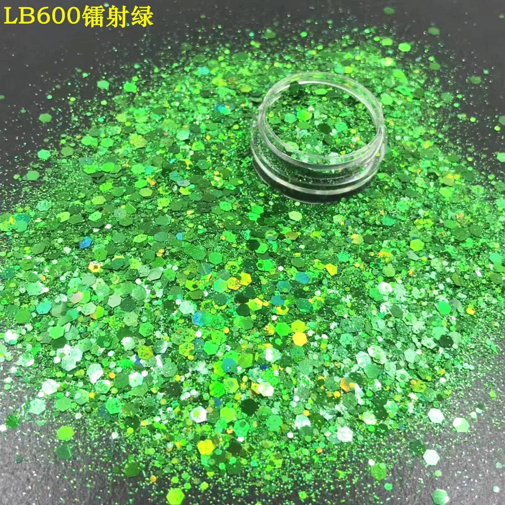 24 Colors Holographic Chunky Glitter 24 Colors Total Laser Nail Glitter Flakes Chunky Holographic Laser Nail Glitter 2030