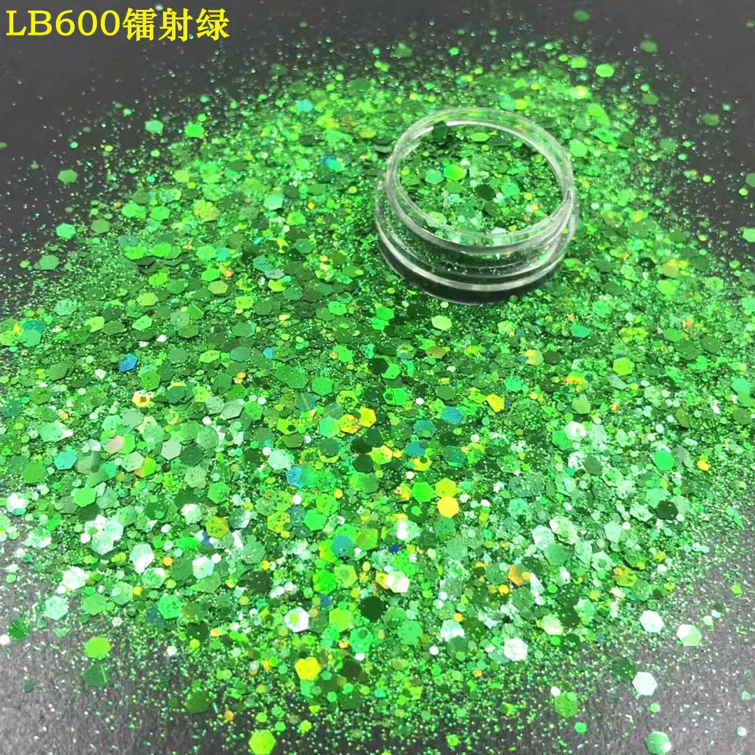 24 Colors Holographic Chunky Glitter 24 Colors Total Laser Nail Glitter Flakes Chunky Holographic Laser Nail Glitter 2030