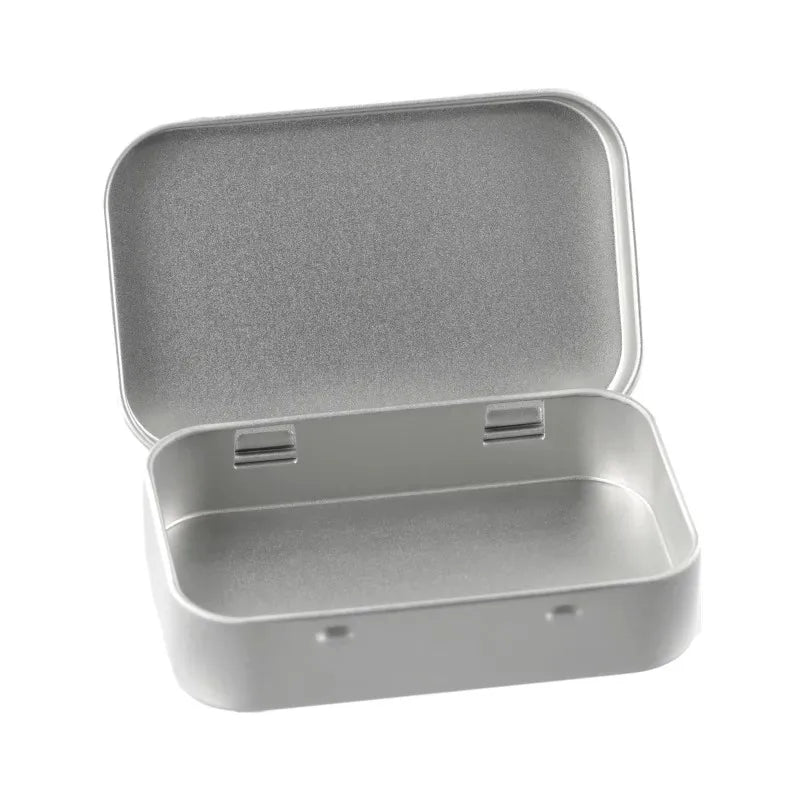 Mini Metal Box Tin-Plated Slide Cover Storage Box Portable Jewelry Pill Cosmetic Cases Home Rectangular Empty Storage Container