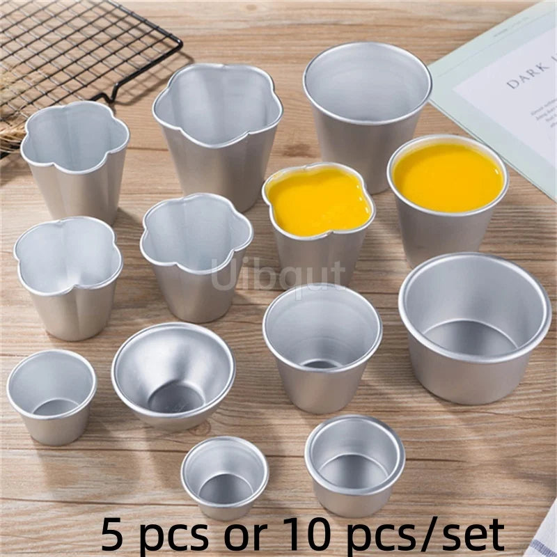 Set 5/10pcs Moldes Mini Acanalados de Aluminio para Pudding y Mousse 🍰