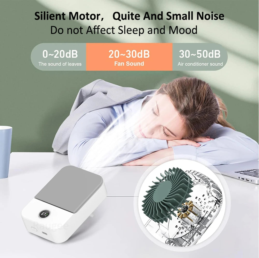 Waist Fan Portable Outdoor Mini Hanging Neck Fan 3 Gear Strong Wind Bladeless Waist Neck Fan Air Cooler USB Fan 2000Mah