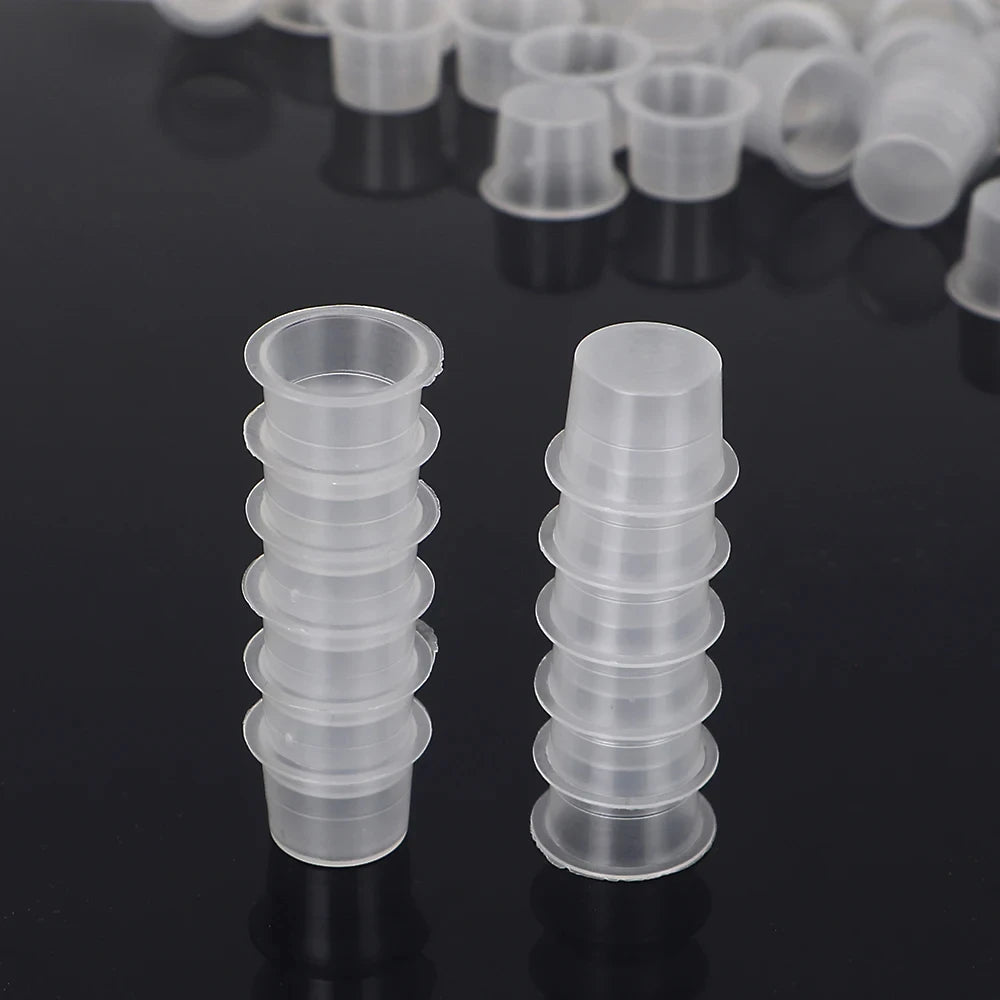100pcs Tattoo Large Medium Small Ink Pigment Cup Ring transparent Microblading Cap Lip Eyebrow PMU Bleaching Supplies Cream