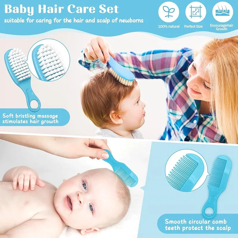 Baby Care Kit Newborn Nail Hair Healthcare Thermometer Grooming Brush Clipper Scissor Toiletries Newborn Nursery Health Care Set