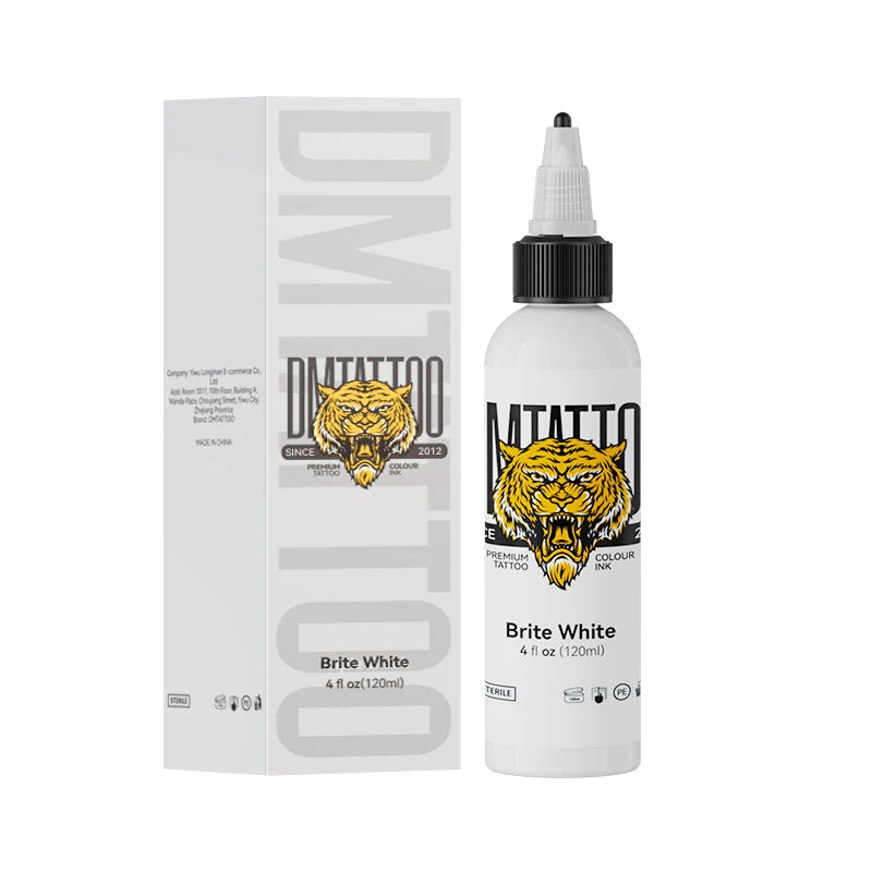 DM 120ml Tattoo Ink Pigment True Black/Triple Black/Brite White Professional Beauty Paints Makeup Tattoo Supplies Semi-permanent
