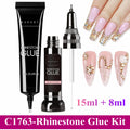 Makartt Nail Rhinestone Glue Set - Gel Nail Glue for Rhinestones, 3D Art Design Super Strong Adhesive for Charm Gems Jewel