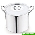 Olla de Sopa Acero Inoxidable 12Qt | Tapa Metal | Asas Frescas | Cocina Pesada | Estofado y Hervido