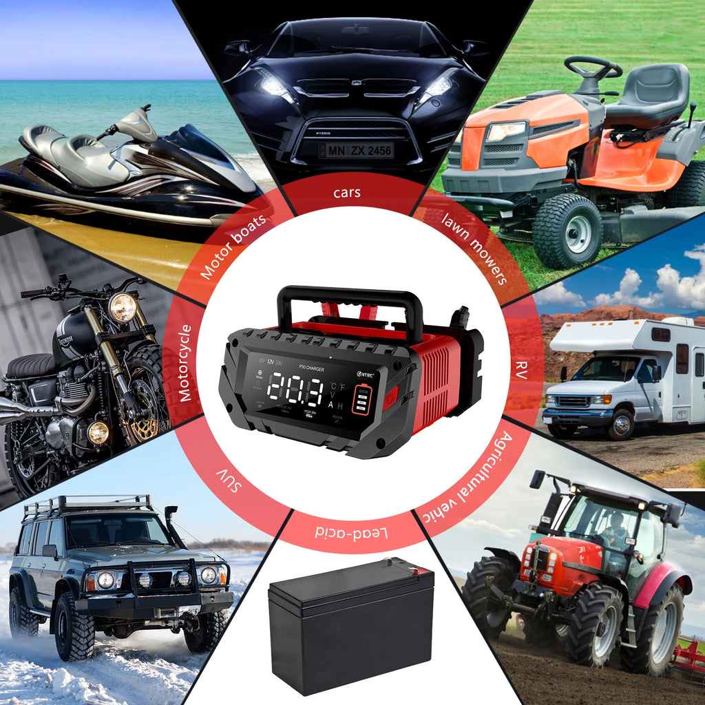 Cargador Inteligente de Batería de Auto 12V 30A | LCD | LiFePO4 y Ácido-Plomo 🔋