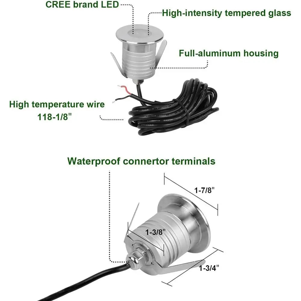 LED Underwater Pool Lights - 4 Packs, 3W 12V-24V DC, 12VAC, IP68 Dimmable Low age LED Swimming Pool Light or Ponds, Wateralls, o