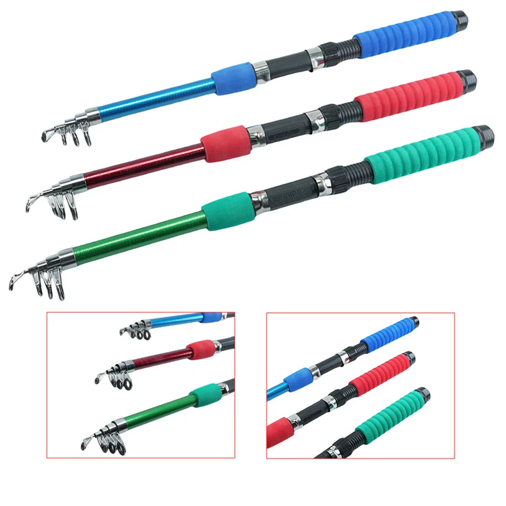 Telescopic Fishing Rod & Spinning Reel Full Kit | Baits, Hooks & Travel Bag Included