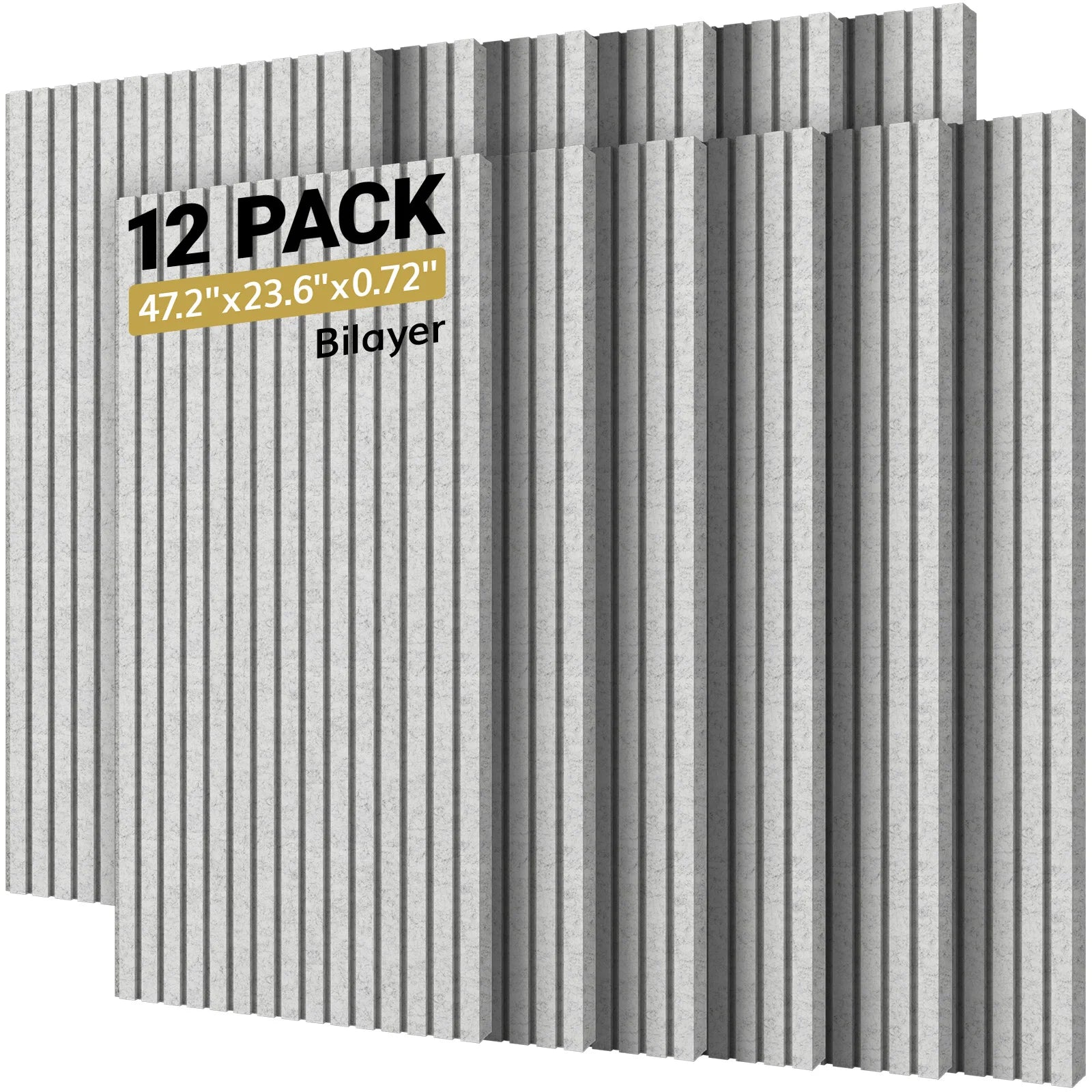 Dual-Layer Thickened Acoustic Wall Panels Self Adhesive, 47.2"x23.6"x0.72" High Density Large Sound Proof Panels for Walls