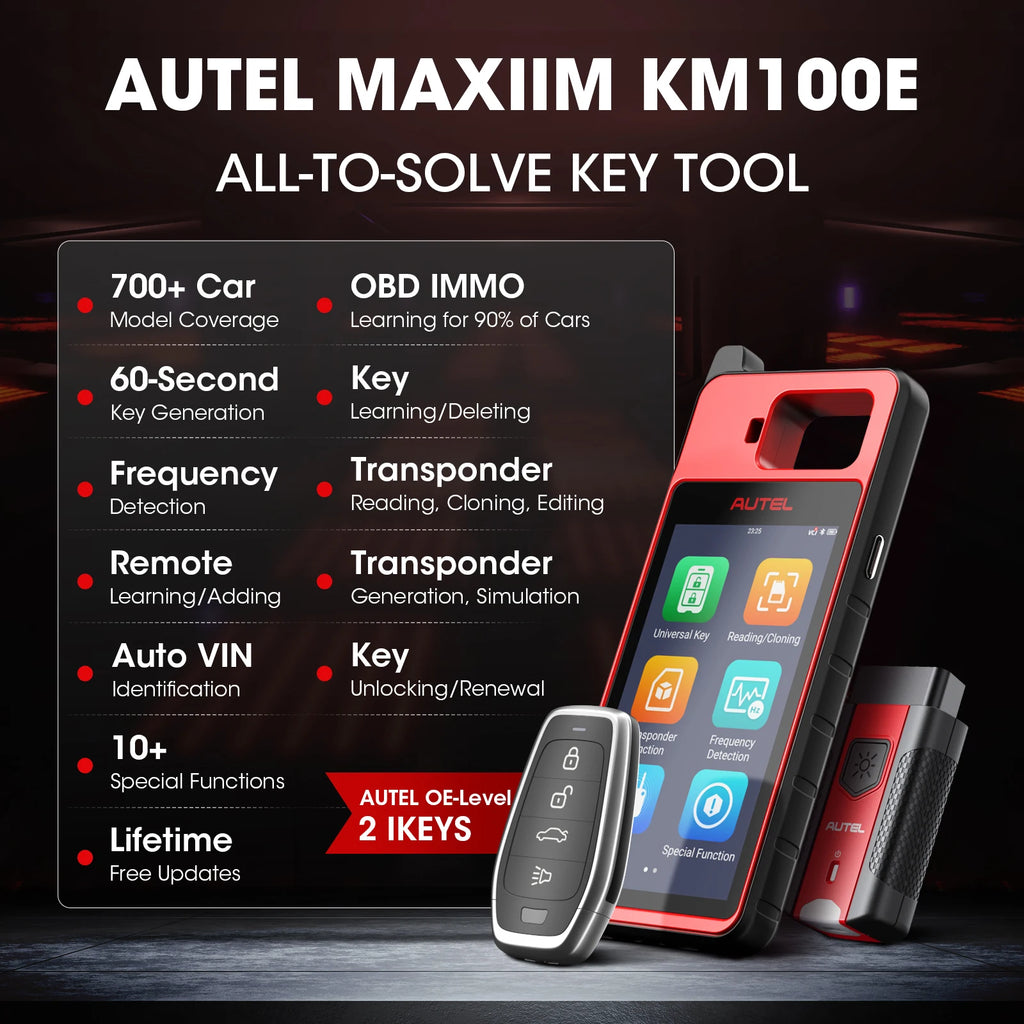 Autel MaxiIM KM100E Programador de Llaves OBD | IMMO | 2 IKEY Incluidas | Generación en 60s | 99% Autos - Firu Total Sales