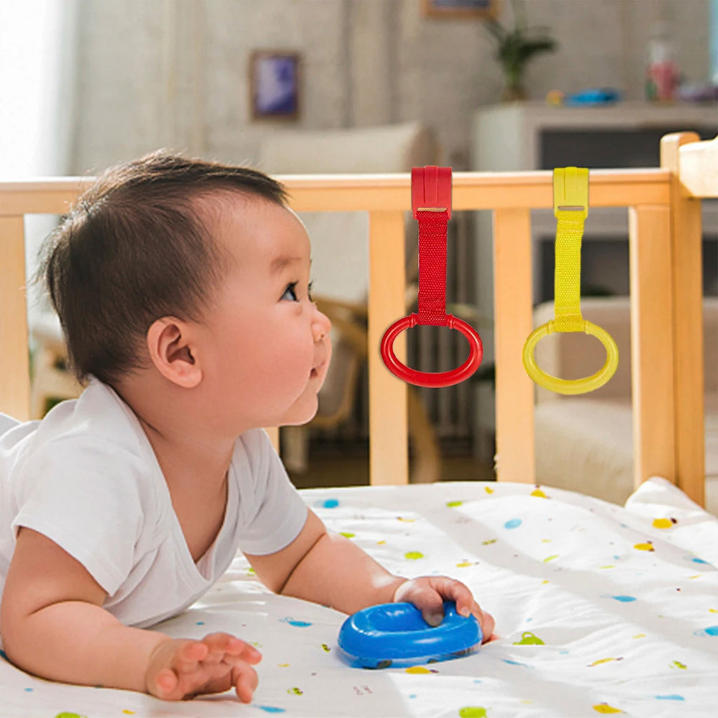 4/8Pcs Baby Crib Pull Ring Baby Walking Exercises Assistant Crib Pull Rings Balance Training Ring Hanging Pendant Household