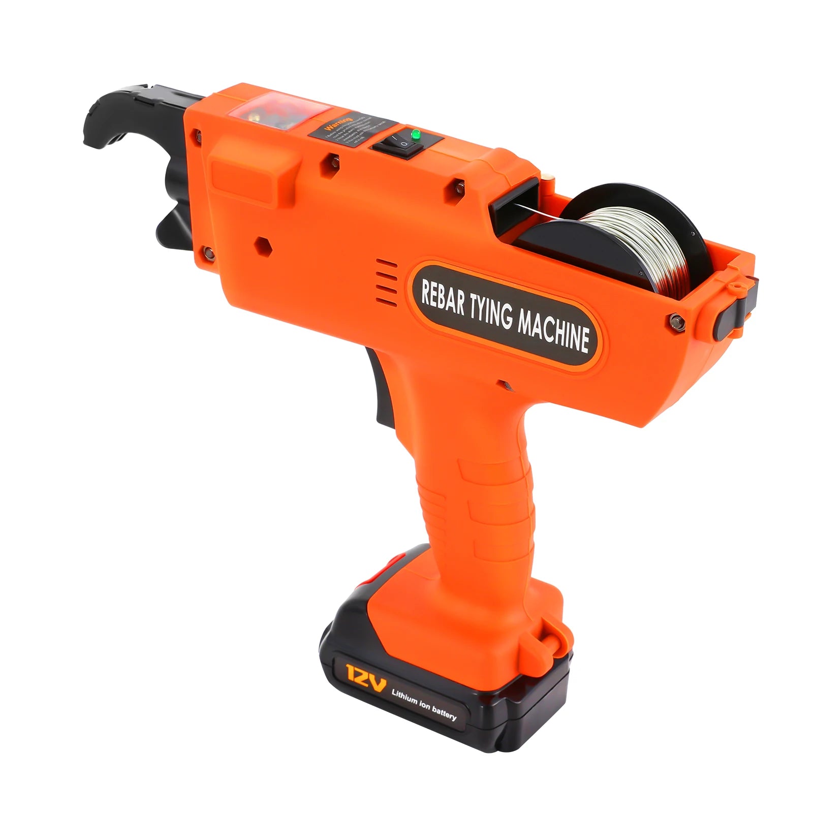 8mm-34mm Automatic Rebar Tier Binding Machine 12V 4500mAh Electric Handheld Rebar Tying Machine Wire Pliers Tool Kit w/Batteries