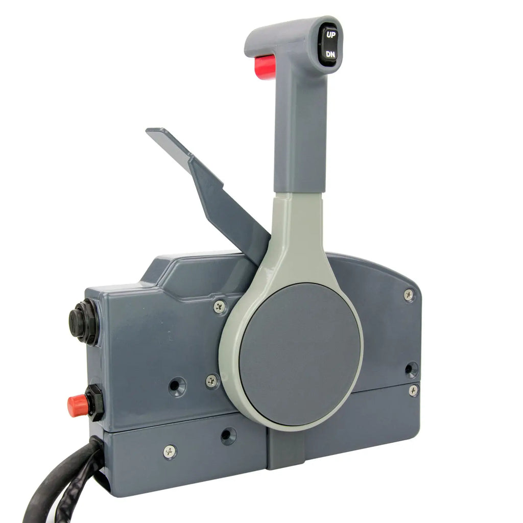 Boat Remote Control Box w/ 10-Pin Cable Trim Tilt Push Throttle for Outboard Left Side Mount