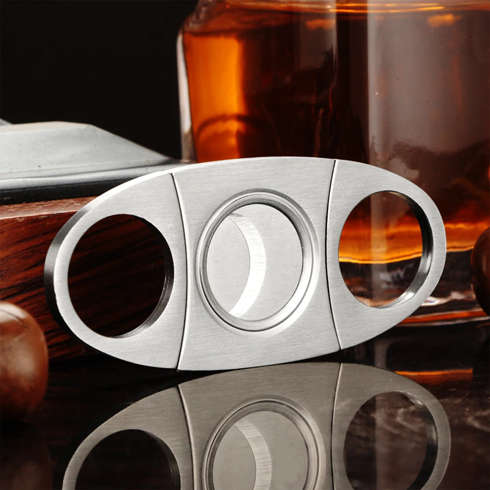 GALINER Portable Metal Cigar Cutter Guillotine Dould Blade Sharp Cutting Tool Cigar Accessories