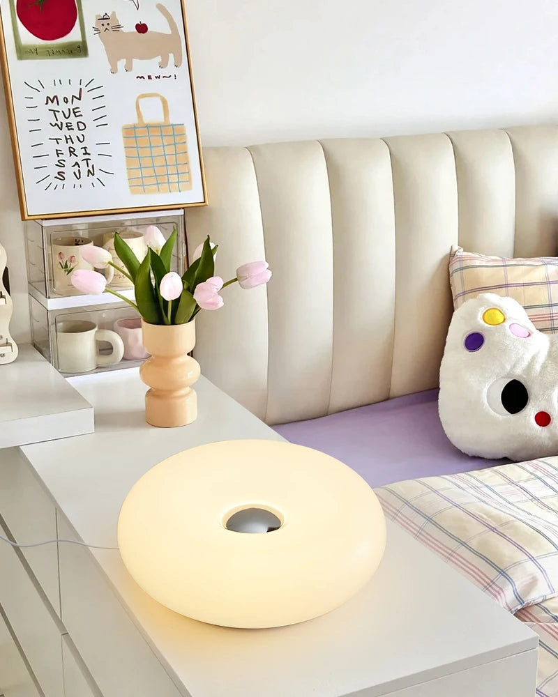 Bauhaus donut table lamp USB plug bedroom bedside decorative light living room dining room ambient light（Not glass）