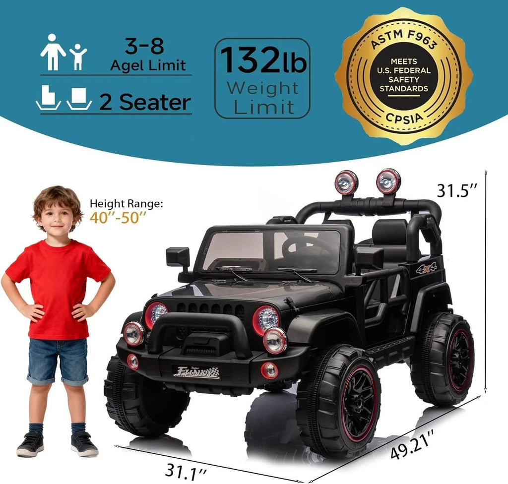 Carro Eléctrico 2 Asientos 24V para Niños | Control Padres | Bluetooth | 3-8 Años 🚗 - Firu Total Sales