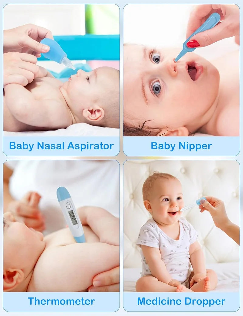 Baby Care Kit Newborn Nail Hair Healthcare Thermometer Grooming Brush Clipper Scissor Toiletries Newborn Nursery Health Care Set