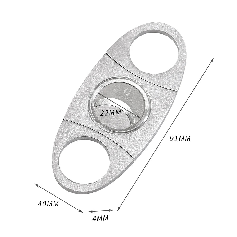 GALINER Portable Metal Cigar Cutter Guillotine Dould Blade Sharp Cutting Tool Cigar Accessories