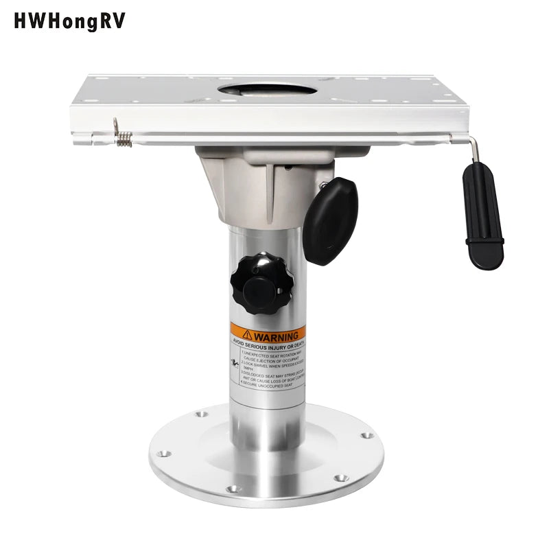 Aluminum Adjustable Height Locking Boat Seat Pedestal with Slide，Boat Chair Base with height adjustable from 13inch to 19 inches