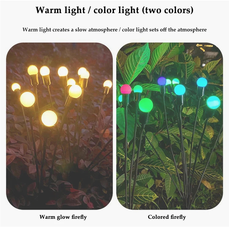 Solar Firefly Garden Light 10 LED | Waterproof Landscape Decoration | Outdoor Gardening
