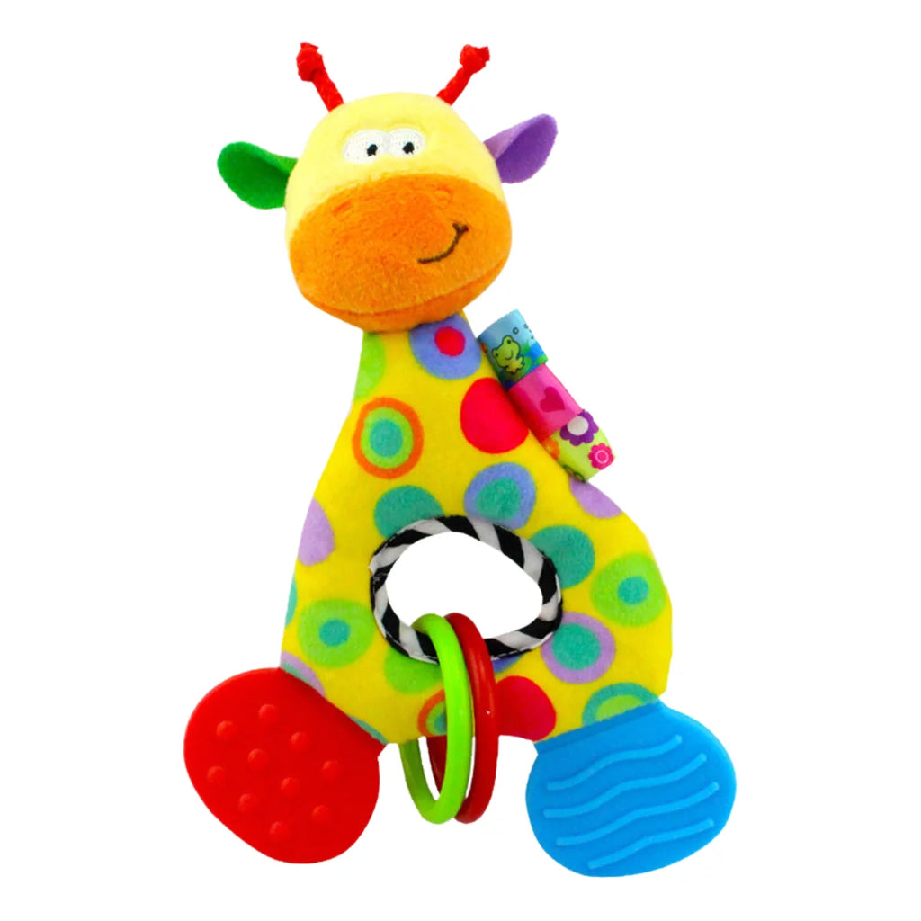 Giraffe Plush Teether Rattle — Soft Stuffed Sensory Toy | Newborn Gift