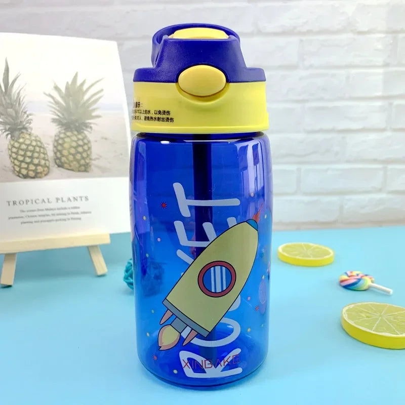 Vaso Sippy Cartoon para Niños con Pitillo | Antiderrame | Portátil Exterior 🍼
