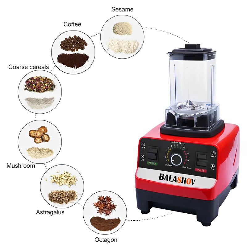 Licuadora Comercial 2000W | Procesador de Alimentos | Smoothies y Hielo | Sin BPA