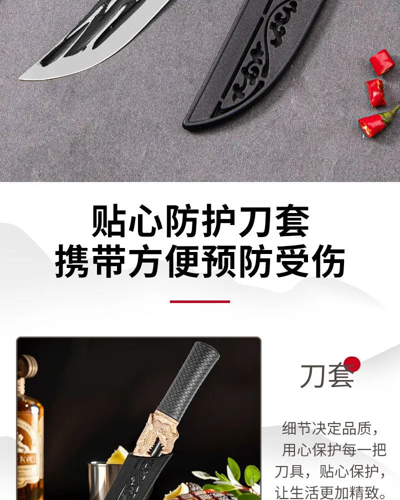 Multi-Purpose Kitchen Knife for Meat BBQ Cooking Knife Fishing Boning Knife Stainless Steel Butcher Knife Pastic Handle