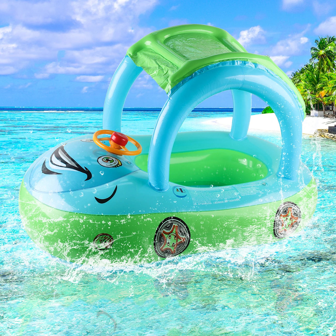 Flotador Forma de Carro para Niños | Aro de Piscina Playa | 3-6 Años 🌊 - Firu Total Sales