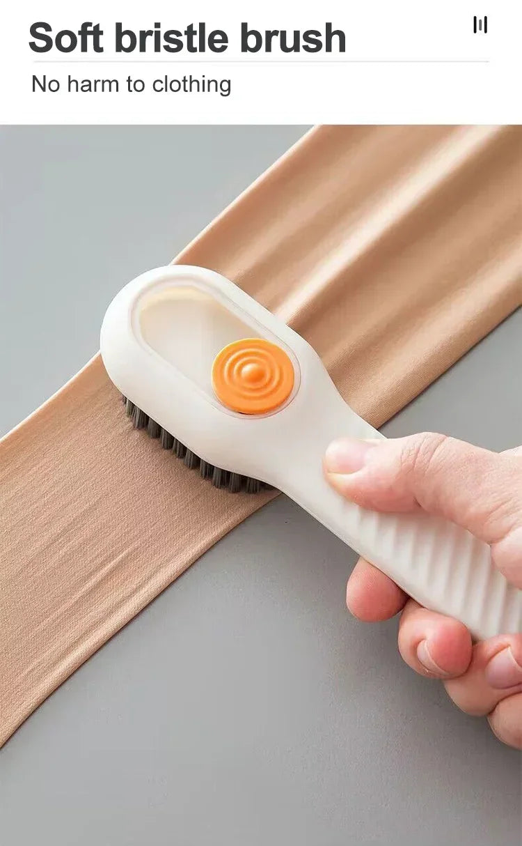 Household Shoe Cleaning Brush With Soap Dispenser Soft Hard Bristle Kitchen Scrubber Multitool For Carpet Bathroom Sneakers