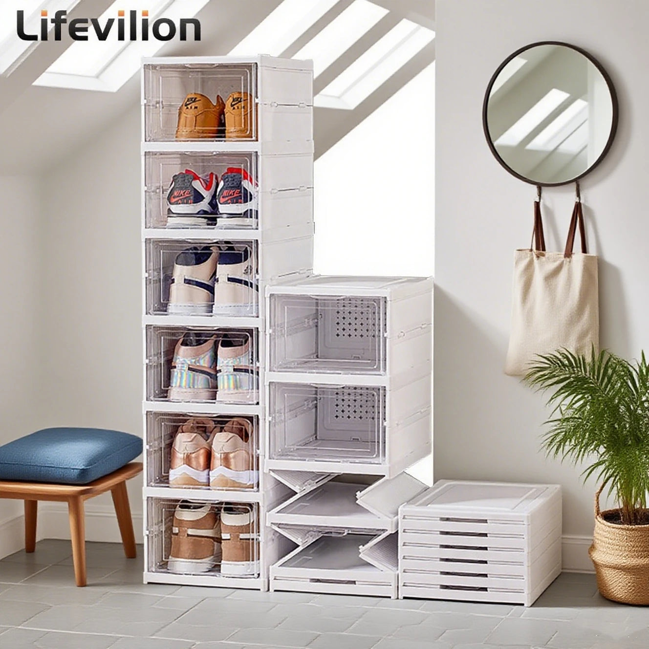 Cajas Apilables para Zapatos 6 Niveles | Transparentes | Organizador Antipolvo